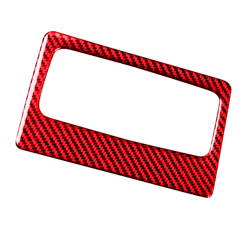 Red Carbon Fiber Center A/C Button Frame Cover Trim For Explorer 2020-2023 v