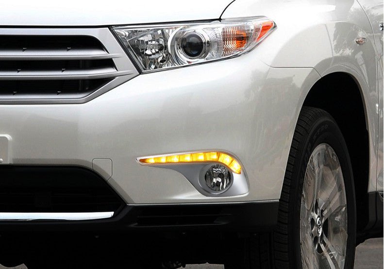 2PCS DRL LED Daytime Running Light Bumper Fog Lamp for Toyota Highlander 2011-13
