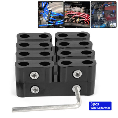 Spark Plug Wire Separator Black Wire Separator For 8/9/10mm Universal 12PCS Q