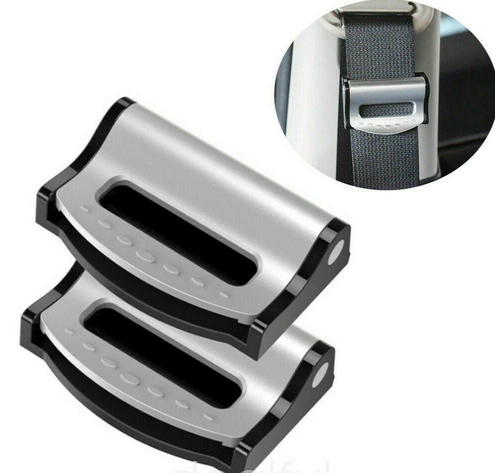 2-Piece Car Safety for Seat Belt Buckle with Adjustable Clip - Comfortable and Universal