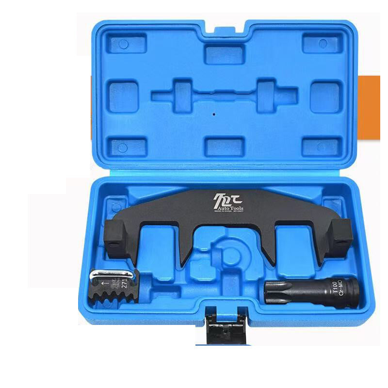 Timing tools for M271 engines, including camshaft retainers and timing chain tools. n