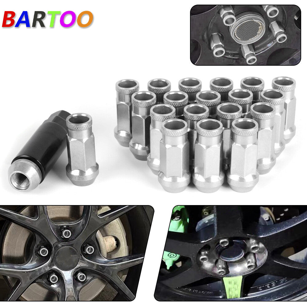 M12 x 1.5mm/M12 x 1.25mm 20PCS Forged Steel Racing Wheel Lug Nuts 47mm Open End Q