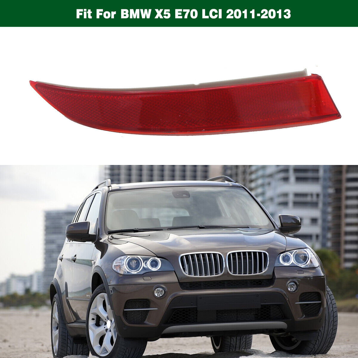 Rear Bumper Reflector Light Lamp Left 63147240997 for BMW X5 E70 LCI 2011-2013 Q