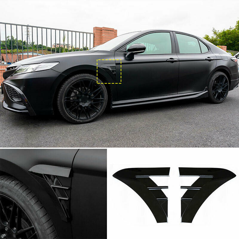 for Toyota for Camry 2018-2023 Glossy Black Front Body Side Fender Cover Hood Trim