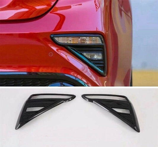 ABS Carbon Fiber Rear Bumper Fog Light Frame Cover Trim for Kia Forte 2019-2021