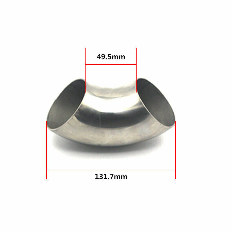 2.36-inch/60-mm Stainless Steel Automotive 90¡« Elbow Exhaust Pipe Elbow Joint Welding
