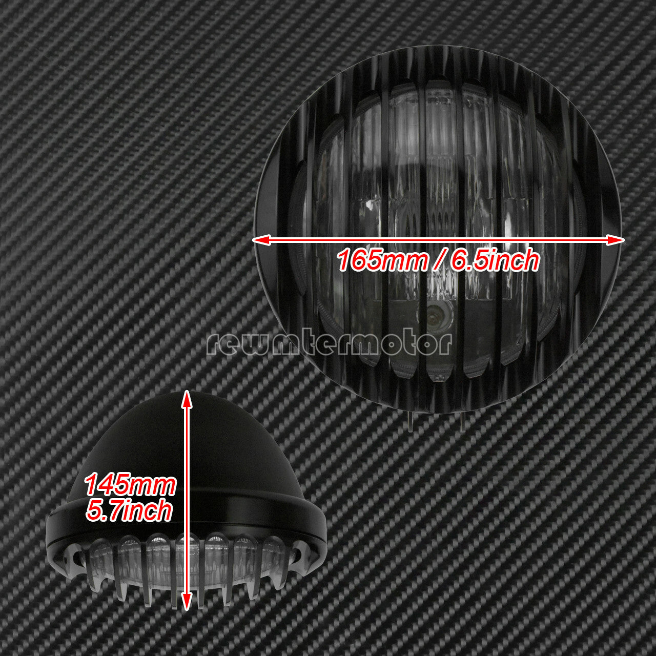 6.5'' Motorcycle Headlight Running Grill Cover Fit for Harley Cafe Racer Chopper Q
