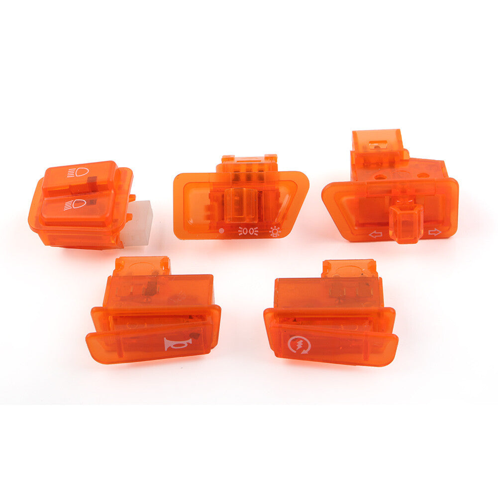 5Pcs Turn Signal Headlight Ignition Horn Switch Caps for GY6 50 125 150cc Orange Q