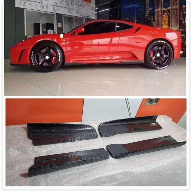 carbon fiber side skirts suitable for Ferrari F430 2004-2009 extended wheelbase models.