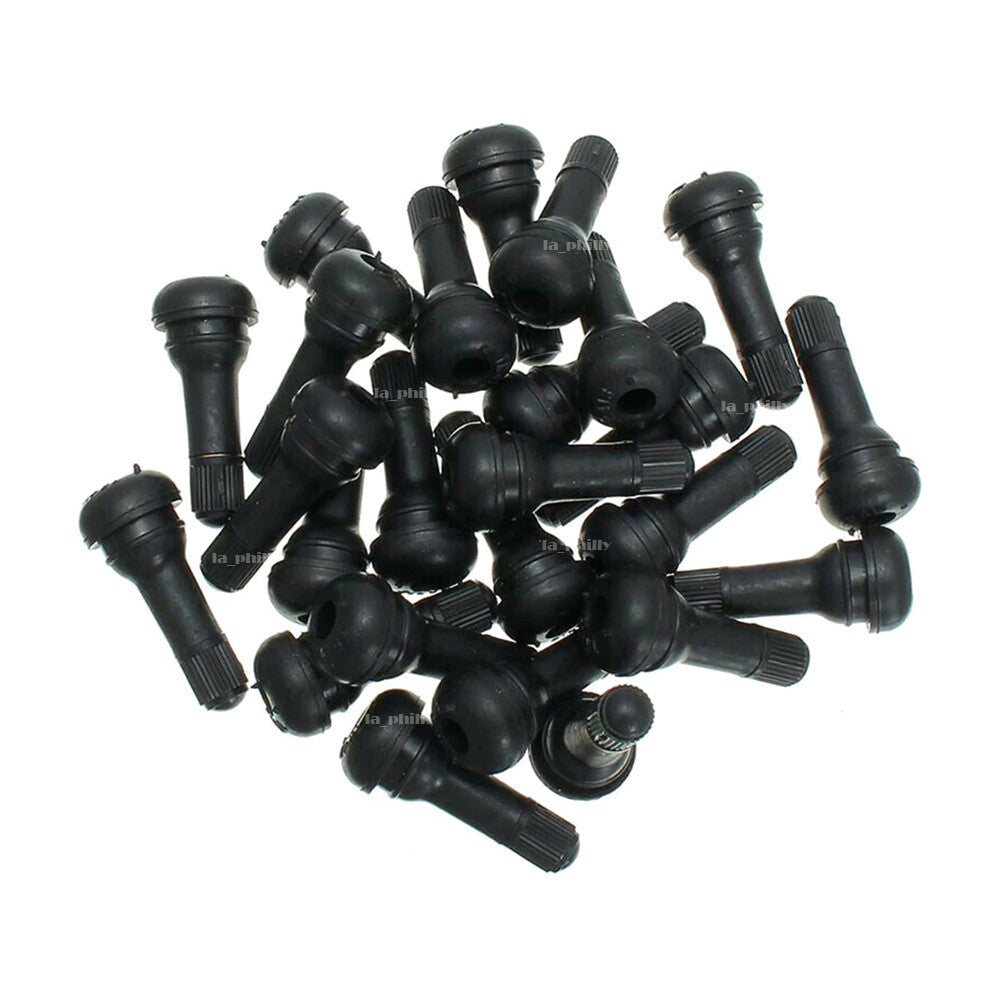 50 Pcs TR413 Short Rubber Tubeless Snap-In Tyre Tire Valve Stems For Universal Q
