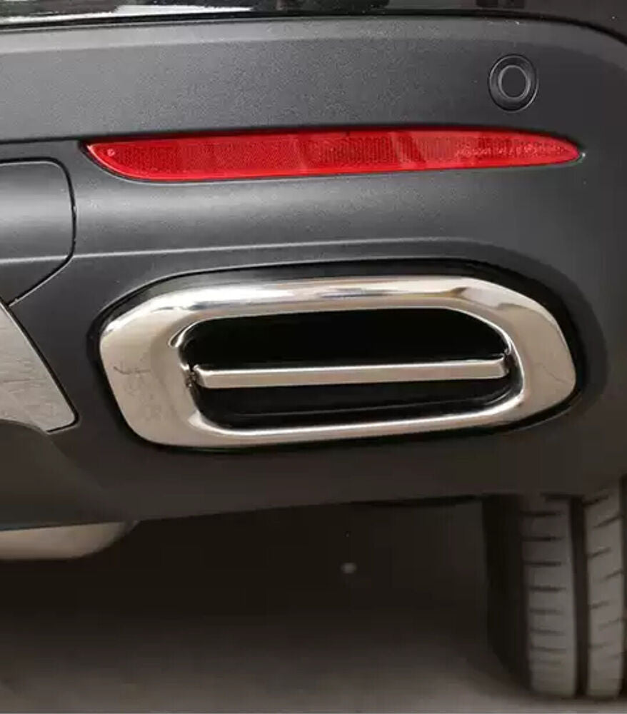 2-piece exhaust muffler tailpipe cover for GLC, GLE, GLS 2020 + steel chrome n
