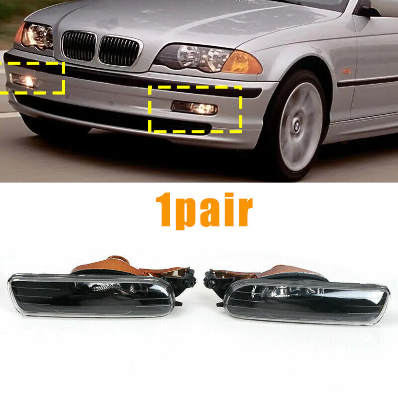Pair for BMW E46 323i 1999-2001 Front Fog Light Bumper Without bulbs