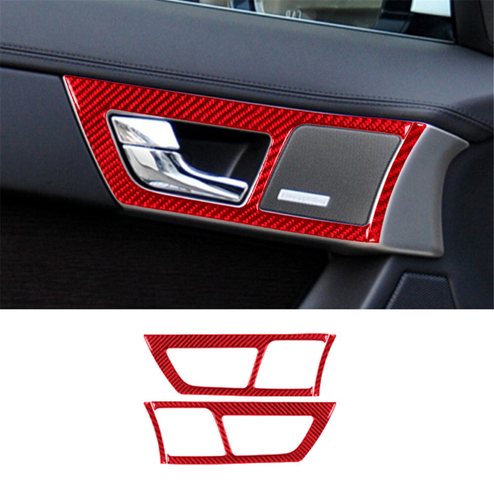 4Pcs Red Carbon Fiber Air Conditioning Vent Trim for Subaru Forester 2009-2013 v