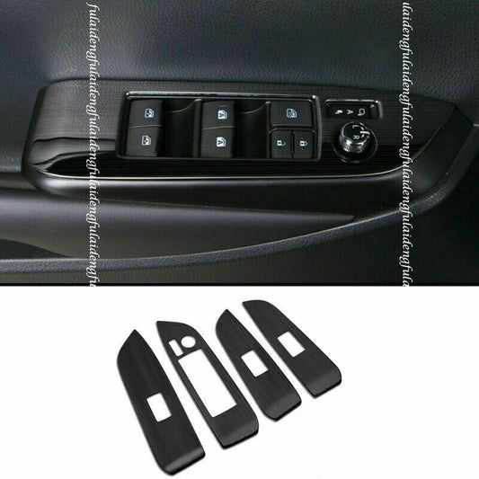 Black Door Window Lift Switch Panel Cover Trim for Toyota Highlander 2014-2019