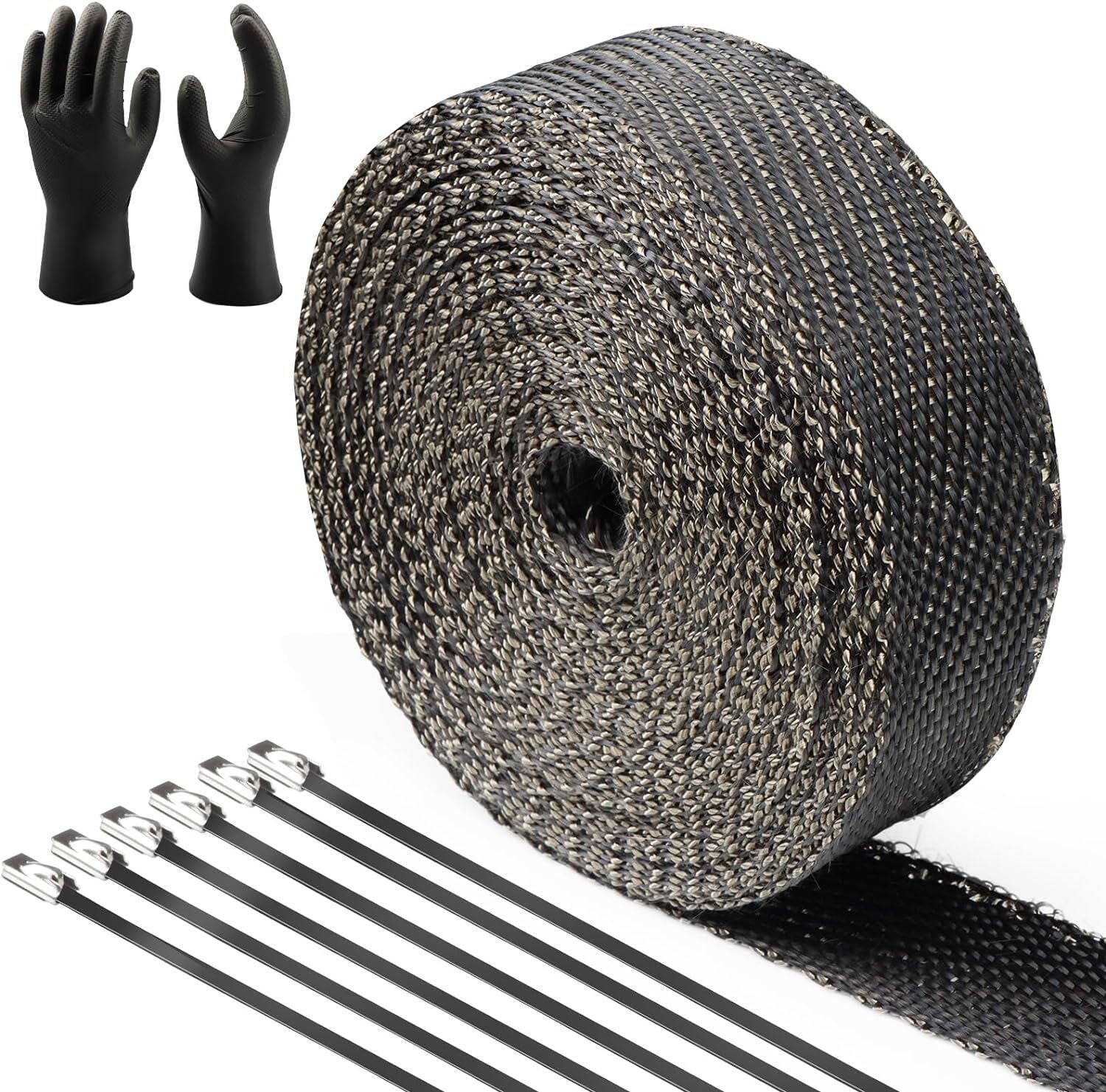 Exhaust Wrap Motorbike Motorcycle Bike Black 15m x 50mm for Harley Heat Wrap