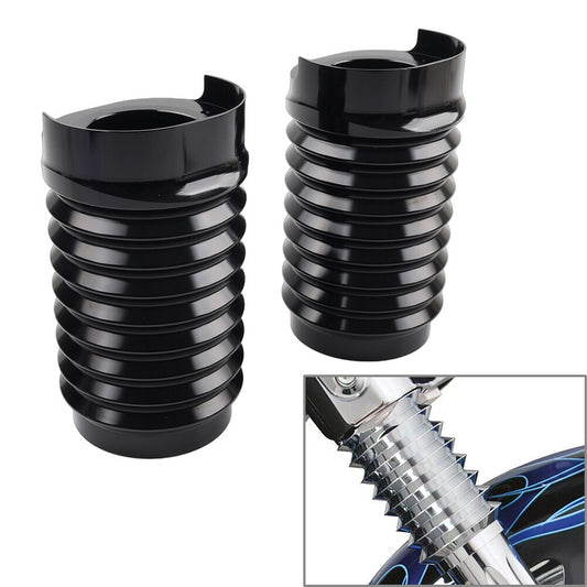 CNC Upper Fork Boot Slider Cover Black for Harley Street Glide FLHX FLHXS 14-up