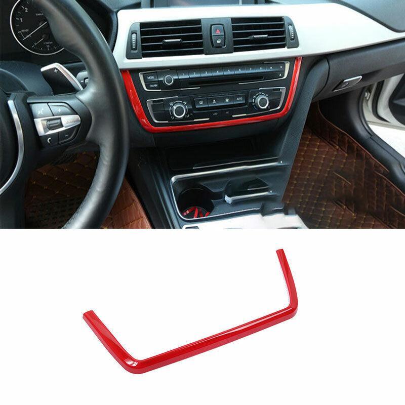 Console U-Type Frame Cover Trim 1PCS for BMW 3 4 Series GT 2013-2019 Red ABS Red