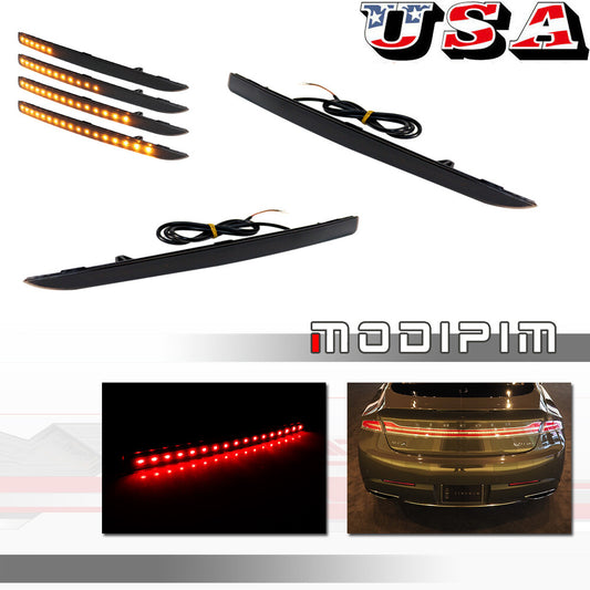 For 2013 - 2020 for Lincoln MKZ Smoked Bright Red LED Rear Brake Light Kit - v