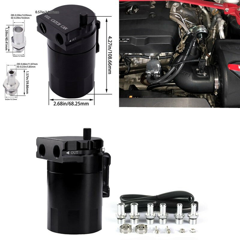 Car Oil Catch Can Tank For Petrol Diesel Turbo Tank Reservoir Filter 11/13/15mm