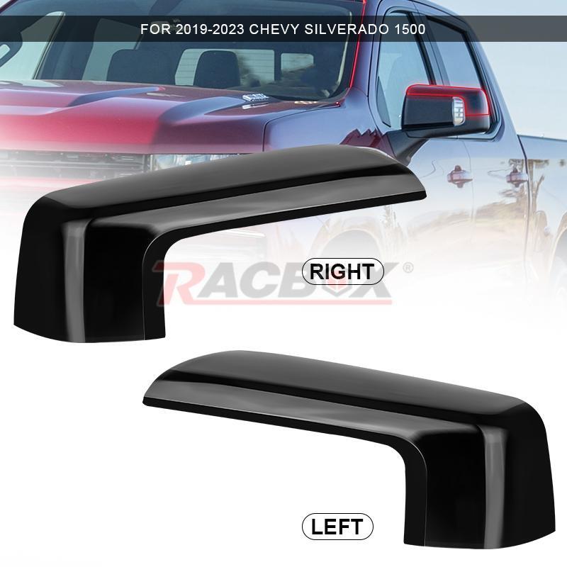 Gloss Black Replacement Mirror Cap Cover Set Fits 2019-2022 for Chevy Silverado 1500