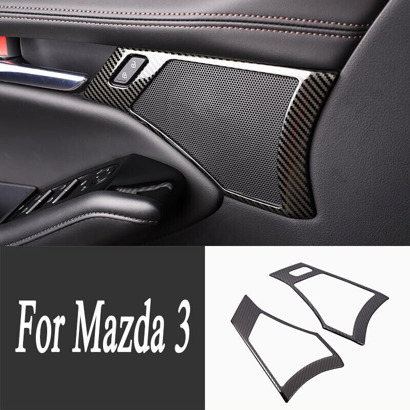 For 09-13 for Subaru Forester Glossy Black Carbon Fiber Side Door Handle Covers Trim- v