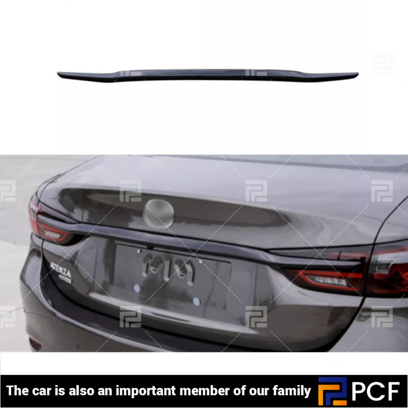 Fit for Mazda 6 2018-2021 ABS Gloss black Rear Door Trunk Frame Cover Trim 1pcs