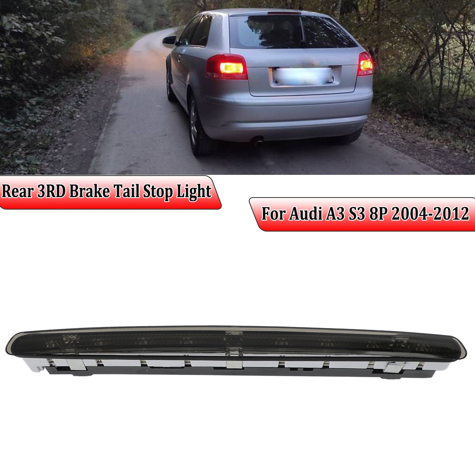 Smoked high-performance brake taillights are suitable for Audi A3, S3, RS3 3-door hatchbacks.