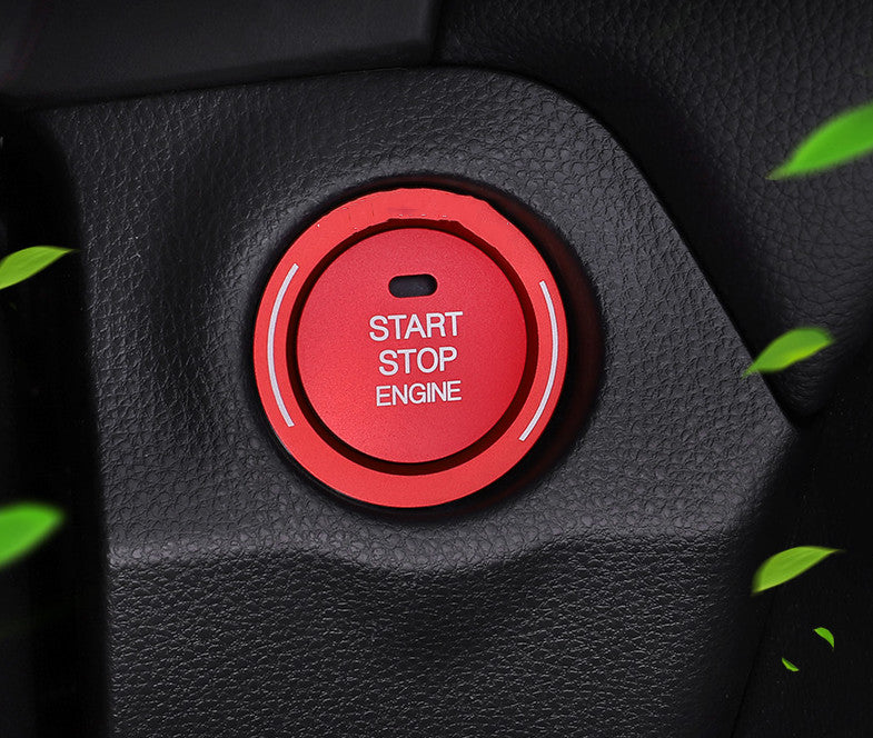 For Toyot@a RAV4 2019-2023 Red Aluminum Inner One-Click Startup Frame Cover Trim n
