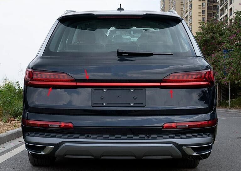 for AUDI Q7 SQ7 2020-2023 Red Stainless steel trunk trim strip cover trim 3pcs n