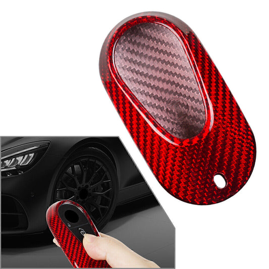 Red Carbon Fiber Key Fob Case for Mercedes Benz S Class S400 S350l S450l 2021 Q