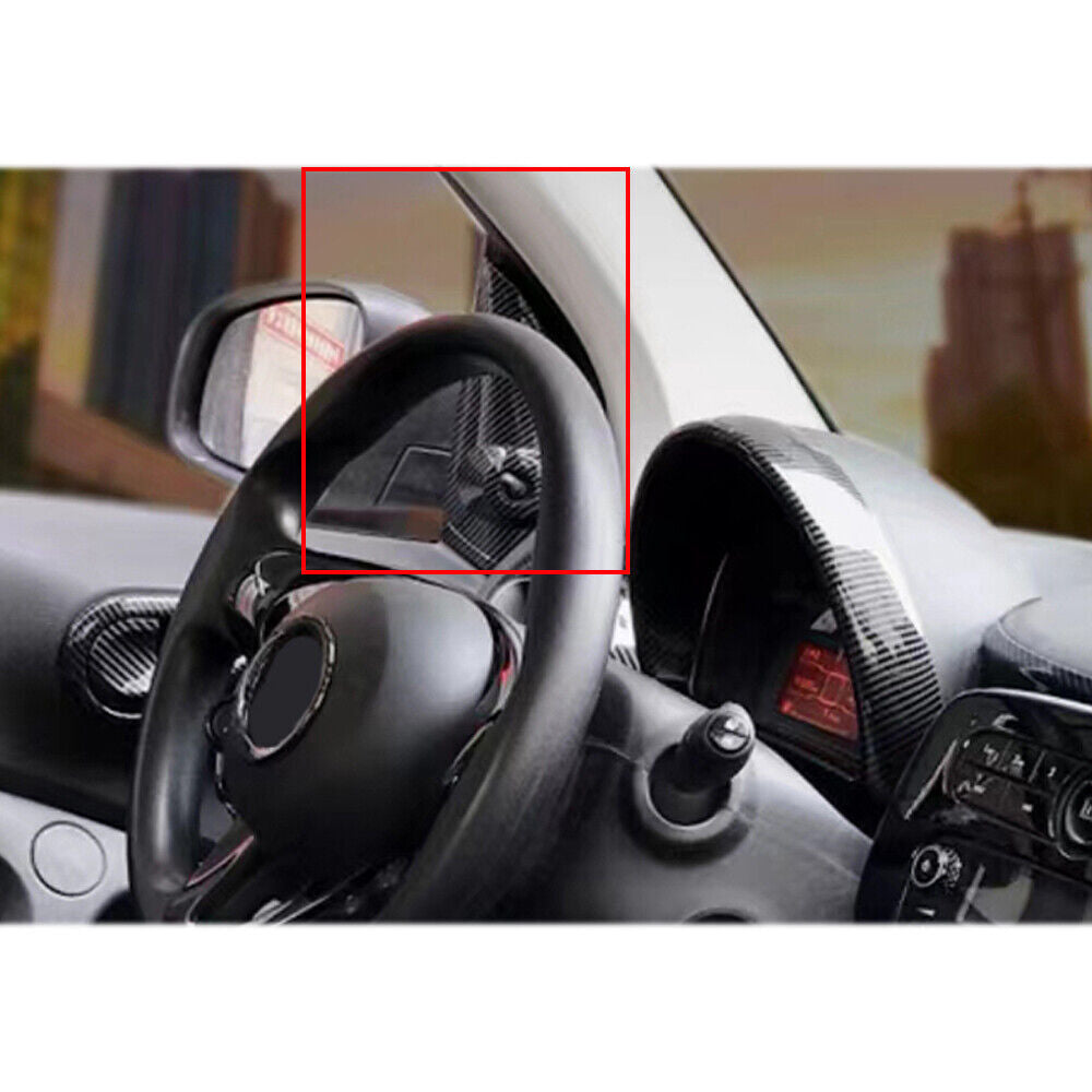 Car A Post Front Triangle Cover Trim for Mercedes-Benz for SMART 15-18 Carbon Fiber