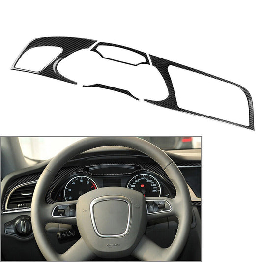 4 Pcs Interior Inner Console Dashboard Panel Trim Set for Audi A4 B8 2009-2016