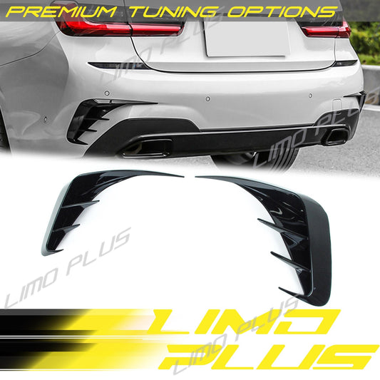 Gloss Black Rear Air Vents Splitters for 3- G20 M340i 330i 2019-2022 v