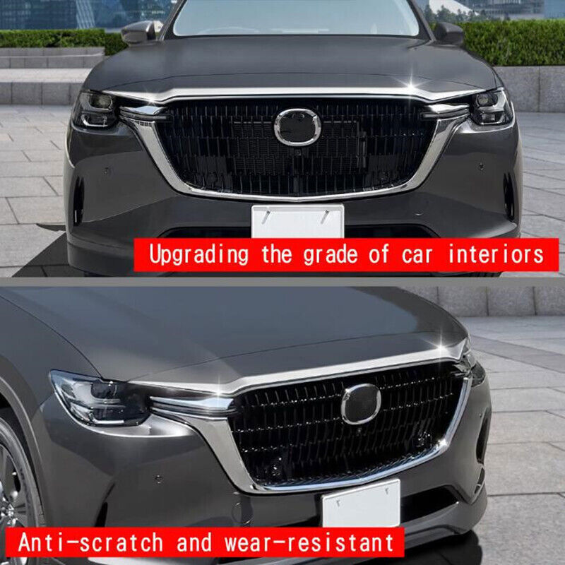 Front Engine Hood Grille Strip Trim for Mazda CX-60 2023-2024 Chrome Accessories n