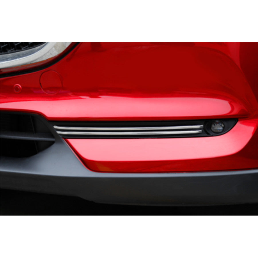 For 2017-21 for Mazda CX5 CX-5 Chrome Exterior Front Fog Lamp Light Strip Trims 4PCS