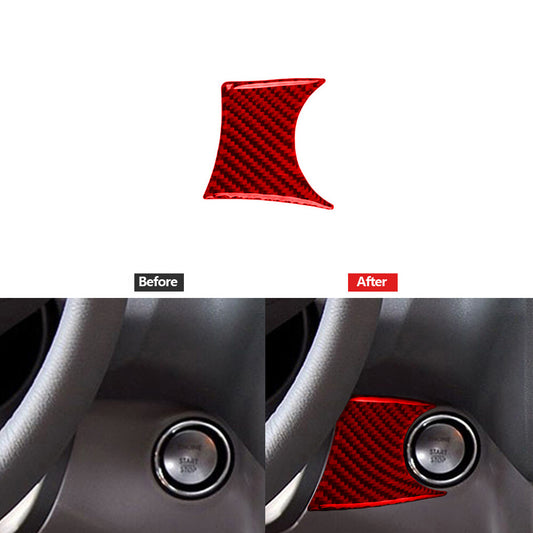 Red Carbon Fiber Start Panel Cover Trim for Mercedes Benz M-class W164 2006-2011