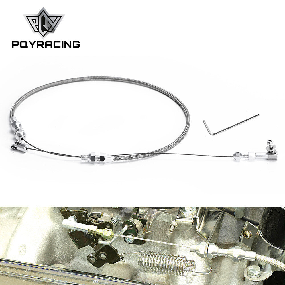24 Universal Braided Throttle Gas Cable Kit Swap Fuel Line Kit Stainless Steel