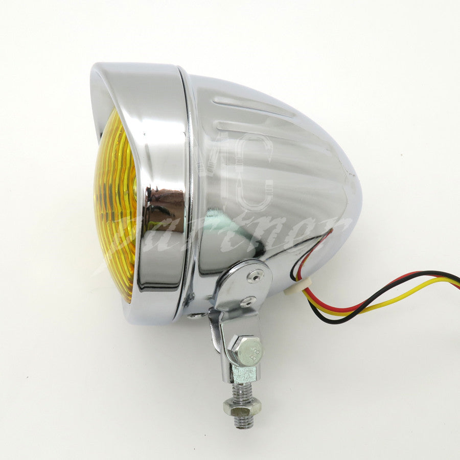 Chrome Bullet Retro Metal Front Headlight for Harley Cafe Racer Bobber Custom Q