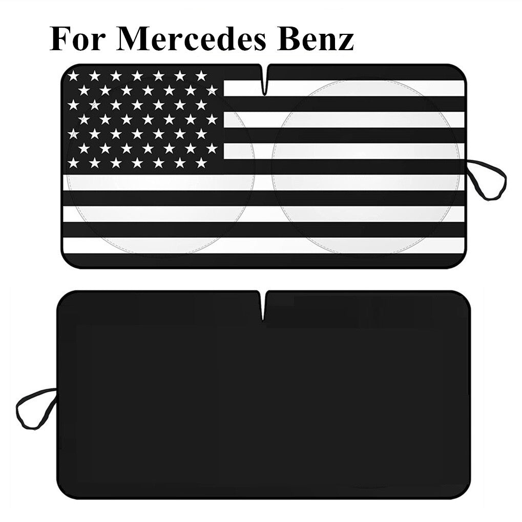 for Mercedes Benz US Flag Car SUV Windshield Sun Shade Front UV Block Shield