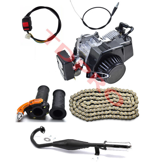 49cc 2-stroke engine, electric motor pull start pocket bicycle, for mini off-road pit bicycle, four-wheel all-terrain vehicle