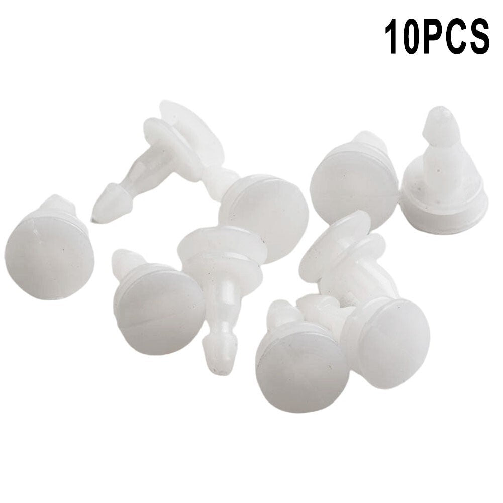 Wheel Fender Clips Fastener Car 10pcs Accessory Anti Wear Plastic White
