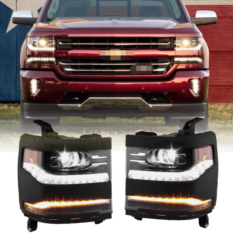 HID/LED LED Projector Headlights For 2016-2019 Silverado 1500 n