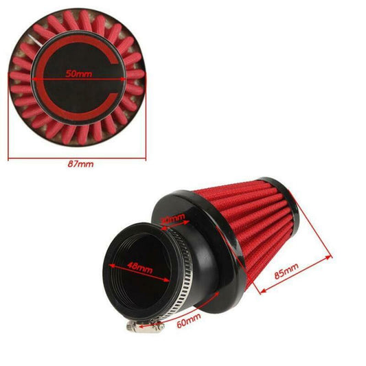 45 Degree Bend Car Motorcycle Racing 48mm 3Cold Air Intake Filter (US Stock)