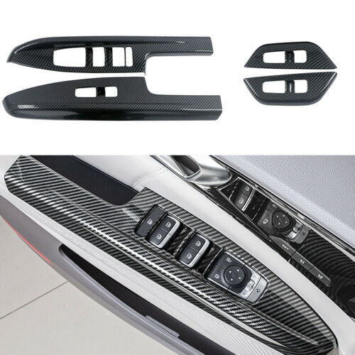for Hyundai Sonata 2020-2023 Carbon Fiber PU Inner Door Anti-kick Panel Stickers v