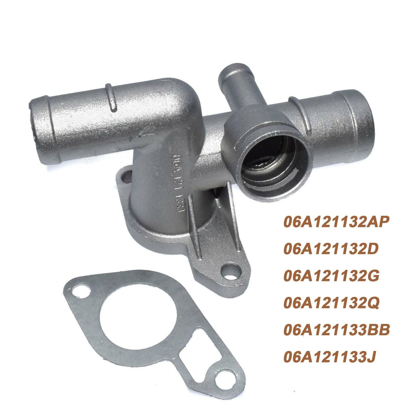 Cast aluminum coolant hose flange with 5 ports suitable for AUD 1.8T for Jetta for Golf 06A121132AP- n