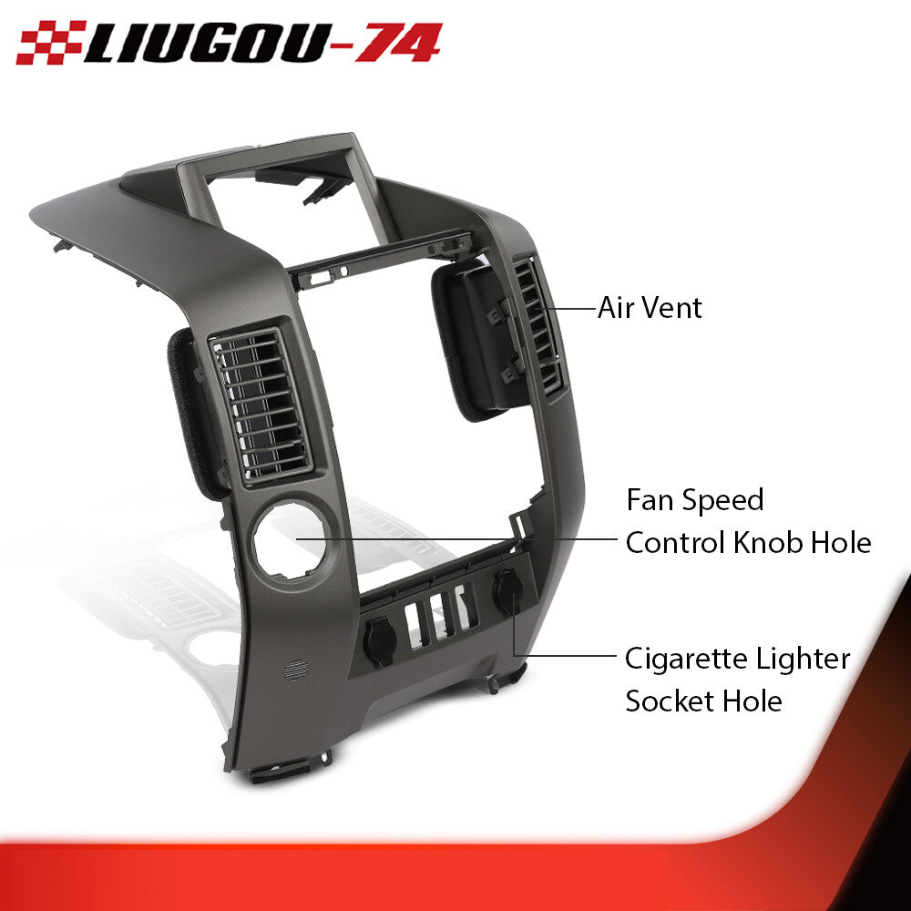 Fits 2004 - 06 for Titan Armada Center Dash Radio AC Bezel with Speakers Gray - v
