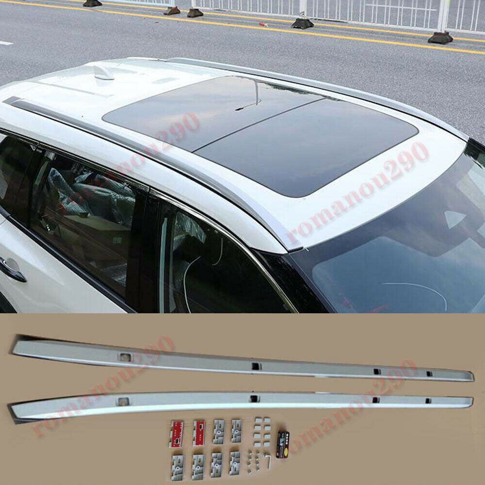 For 2021-2024 for Nissan Rogue Aluminum Alloy Silver Roof Rack Side Rails Luggages