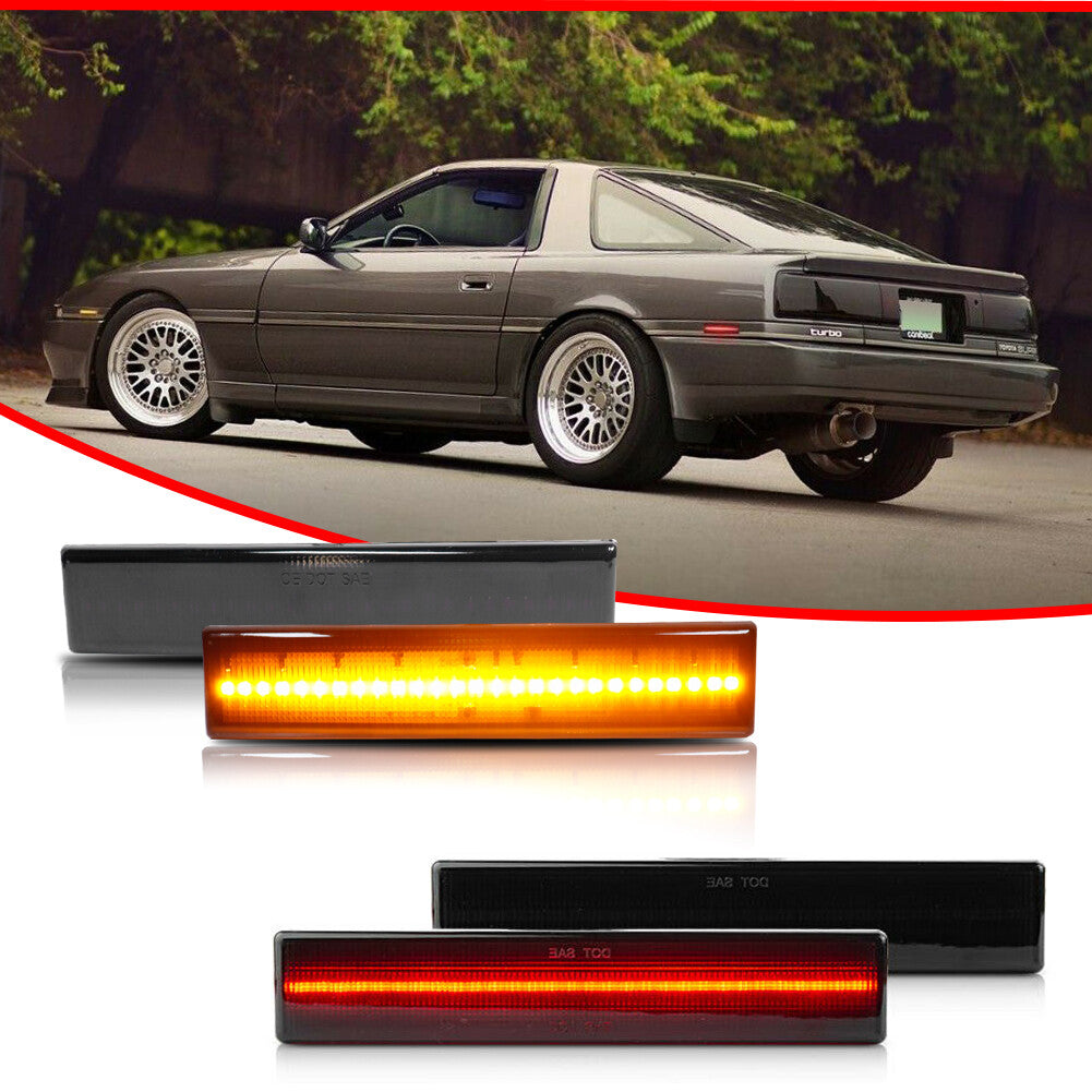 Pack Front Rear Left Right Side Marker Lights For 1986-92 for Supra MK3 A70 v