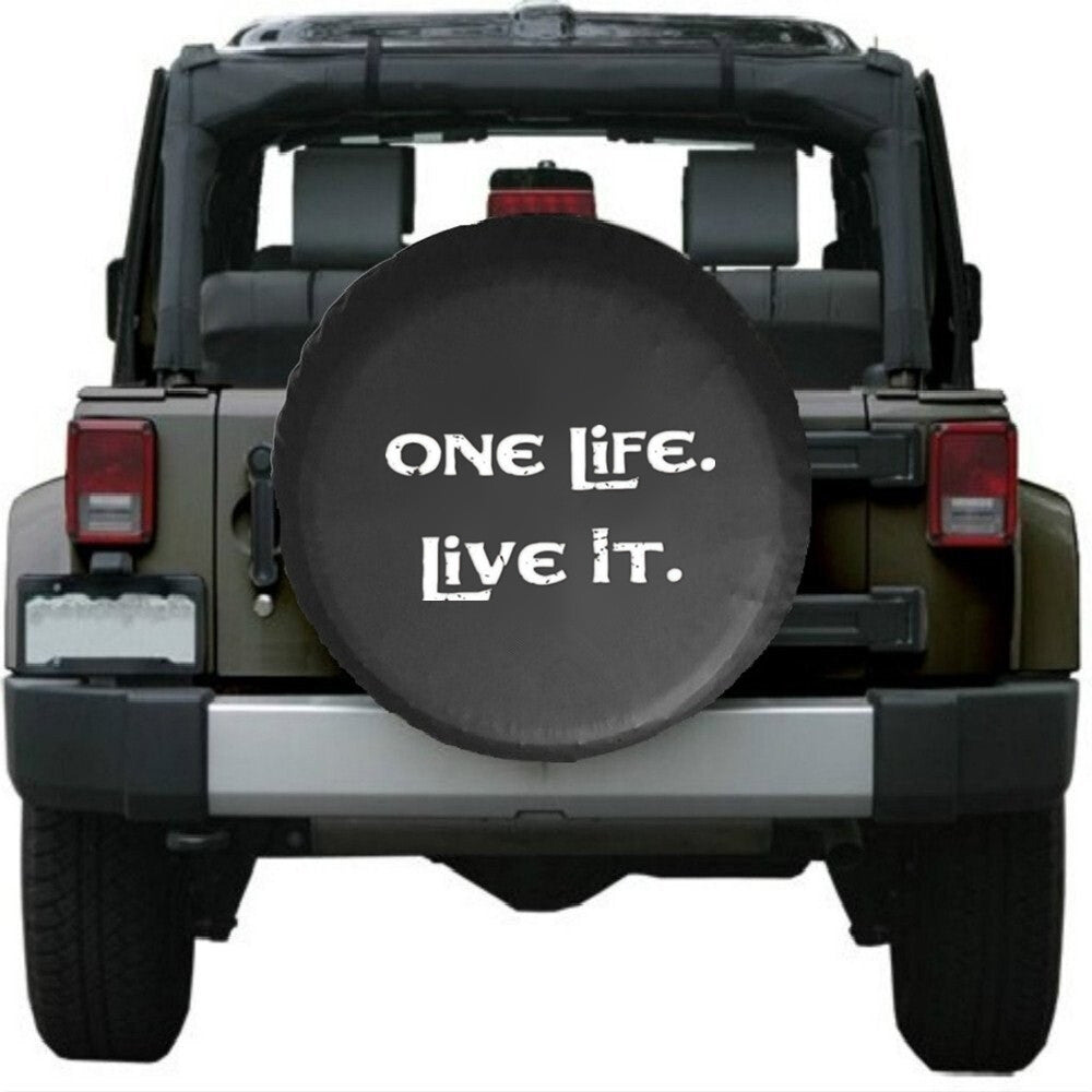 One Life Live It Soft Leather Spare Wheel Tire Cover for Jeep for Wrangler JK 07-18 Q