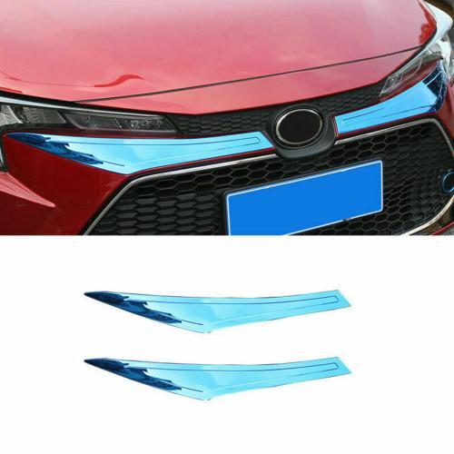 for Toyota for Corolla 2019-2022 Blue S.steel Front Grille Grill Strips Cover Trim